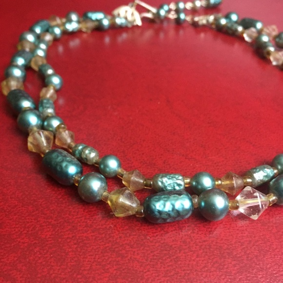 Vintage Miriam Haskell Style Teal Blue Choker - Picture 2 of 3